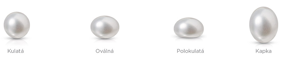 Přírodní perly nejsou dokonale kulaté. Můžou být polokulaté, oválné nebo i kapkovitého tvaru.