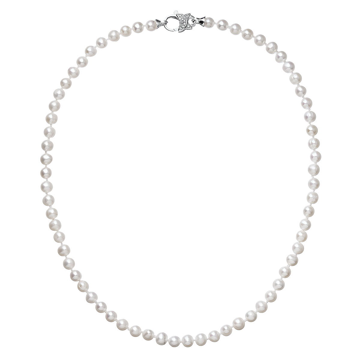 Evolution Group Perlový náhrdelník z pravých říčních perel bílý 22002.1