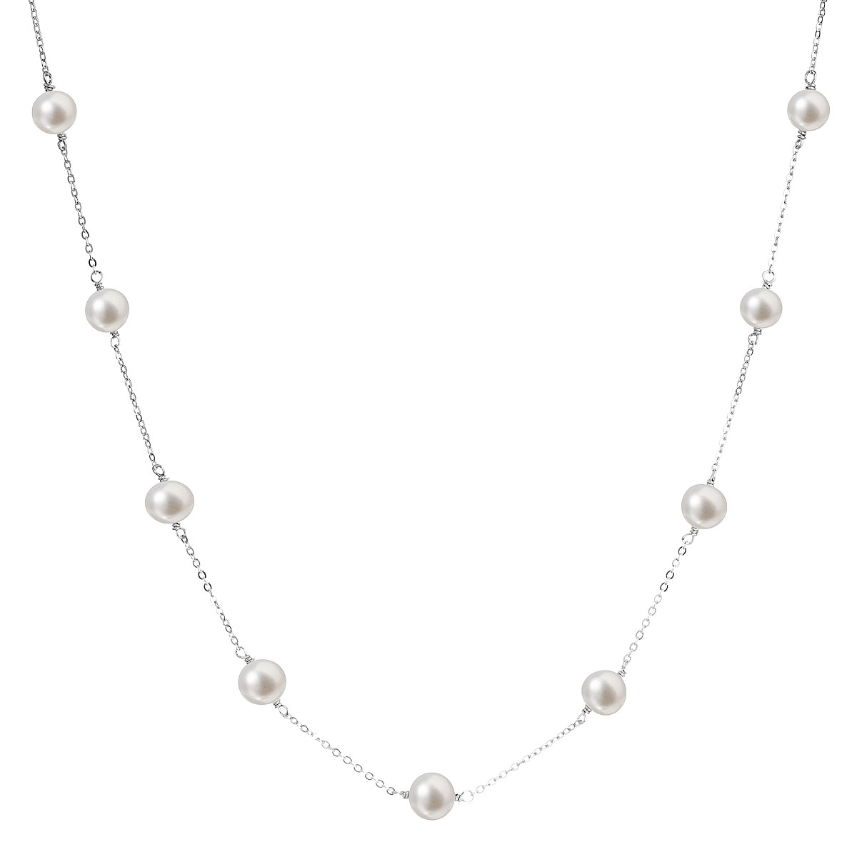 Evolution Group Perlový náhrdelník z pravých říčních perel bílý 22013.1