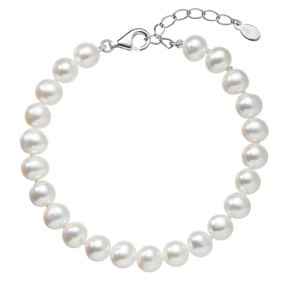 Evolution Group Perlový náramek z pravých říčních perel bílý 23029.1 bílá