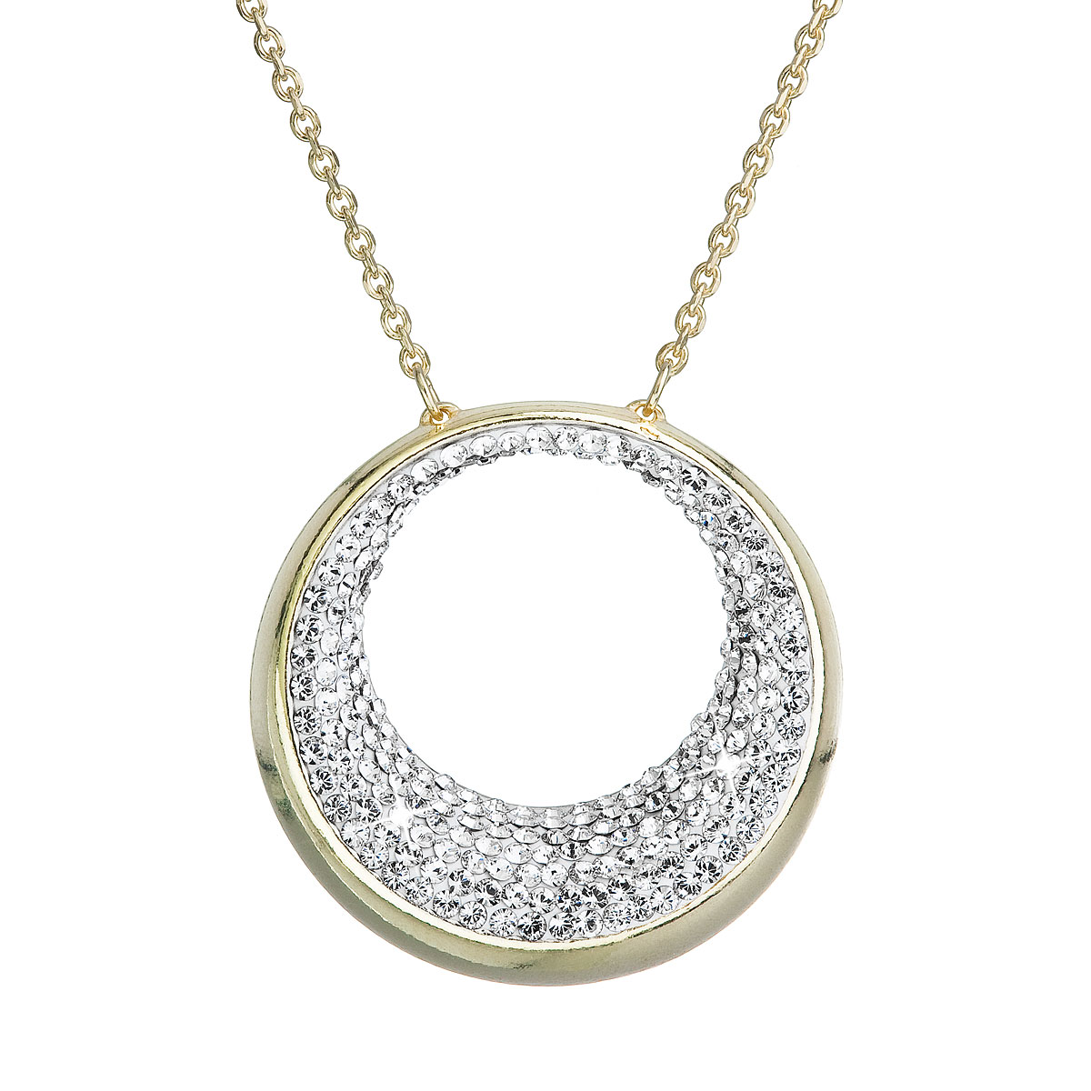 Evolution Group Stříbrný náhrdelník s krystaly Swarovski žlutý 32026.1