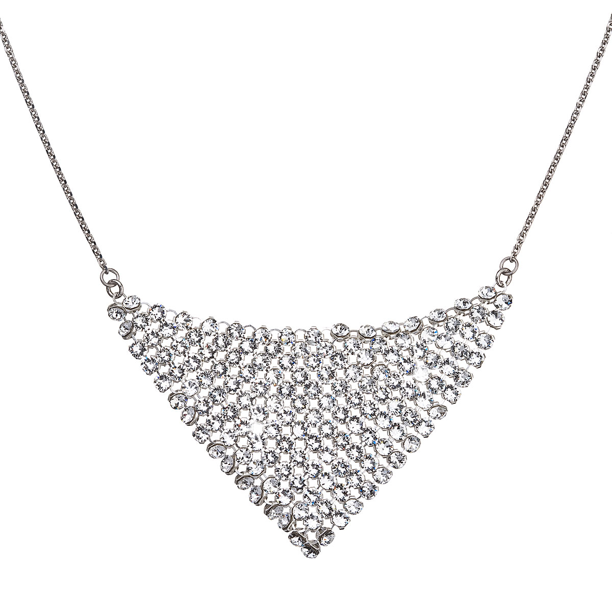 Evolution Group Stříbrný náhrdelník s krystaly Swarovski bílý 32019.1