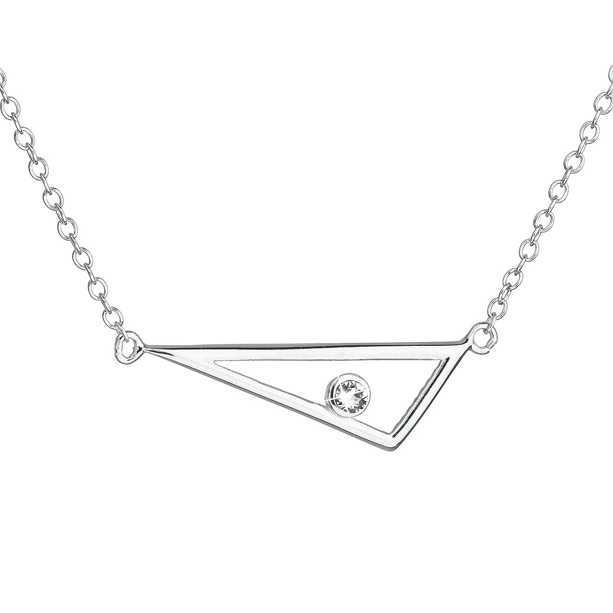 Evolution Group Stříbrný náhrdelník s krystalem Swarovski bílý 32059.1