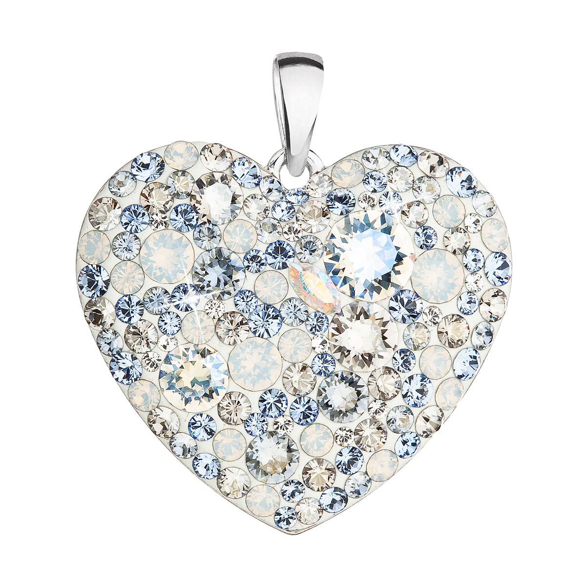 Evolution Group Stříbrný přívěsek s krystaly Swarovski modré srdce 34243.3 light sapphire
