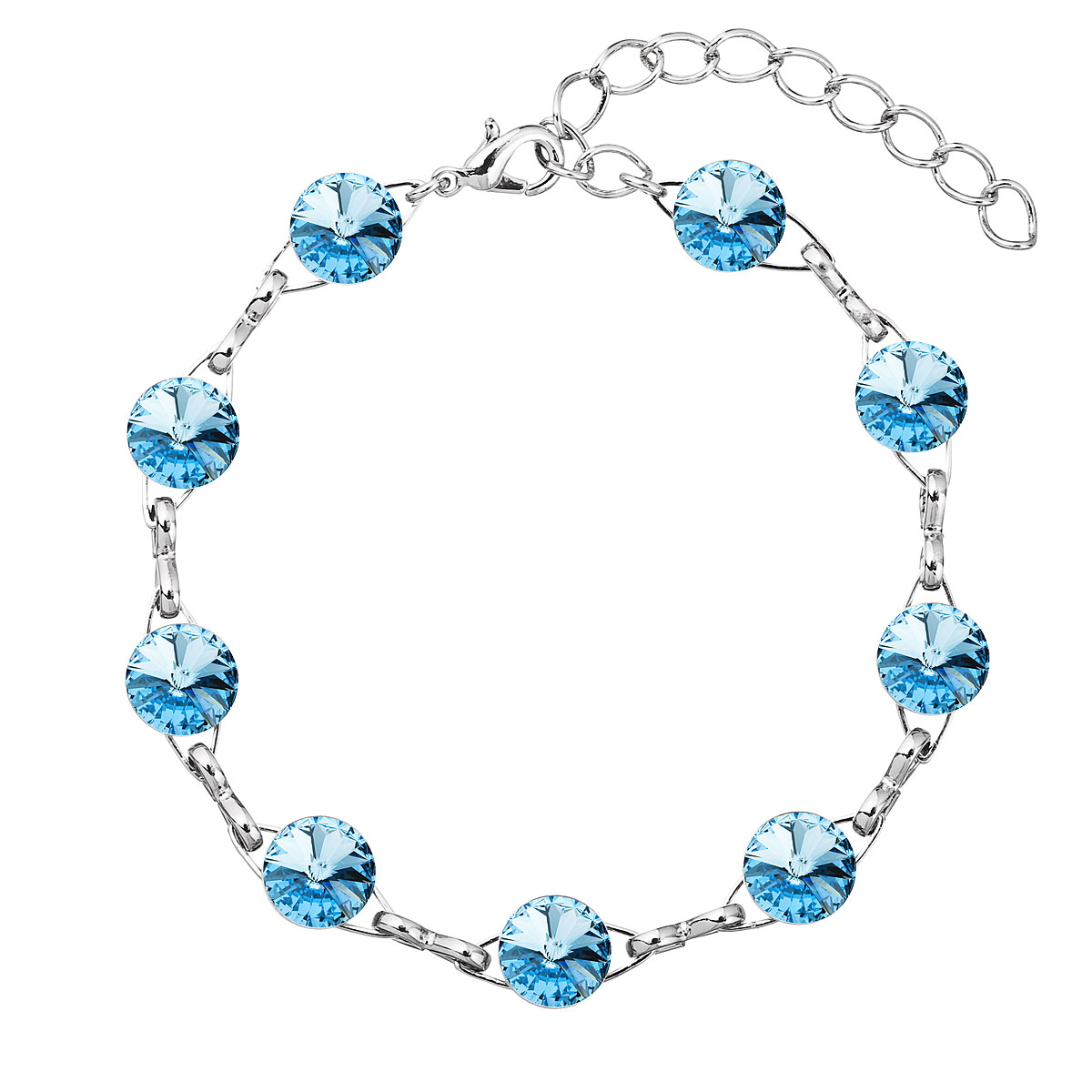 Evolution Group Náramek bižuterie se Swarovski krystaly modrý 53001.3 aqua