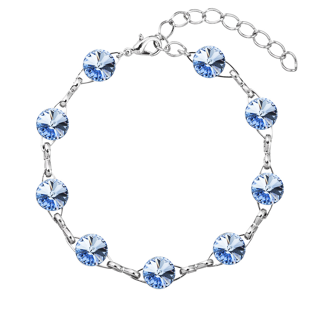 Evolution Group Náramek bižuterie se Swarovski krystaly modrý 53001.3 light sapphire