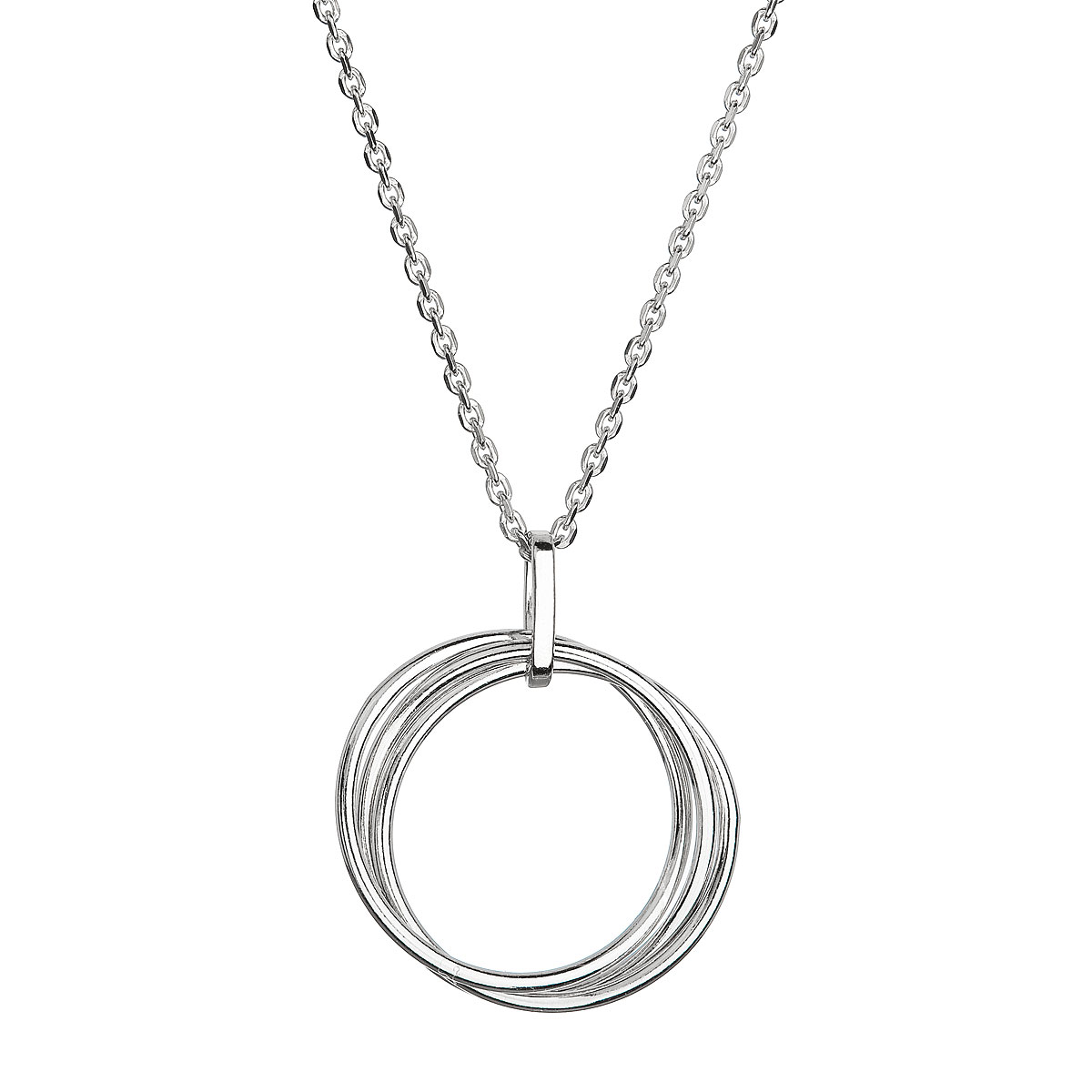 Evolution Group Stříbrný náhrdelník tři kroužky 62001