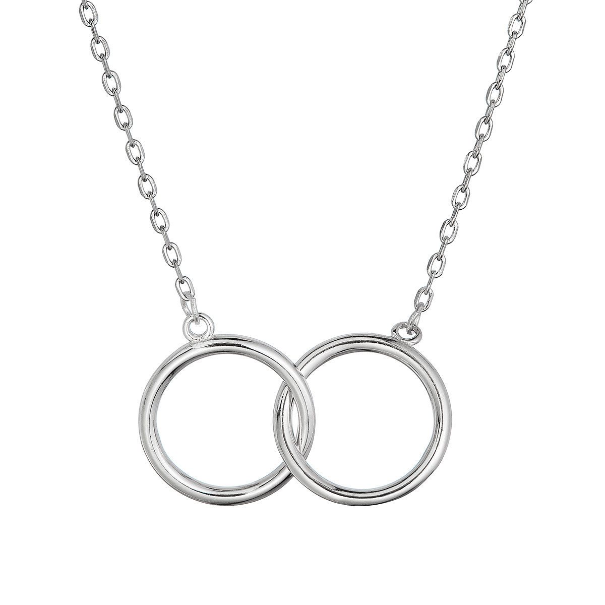 Stříbrný náhrdelník s kroužky 62026