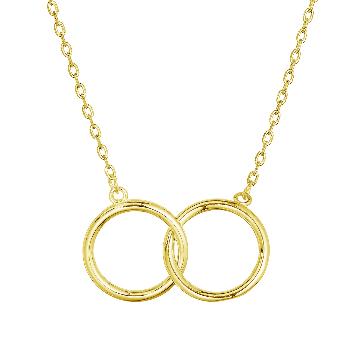Evolution Group Pozlacený stříbrný náhrdelník s kroužky 62026