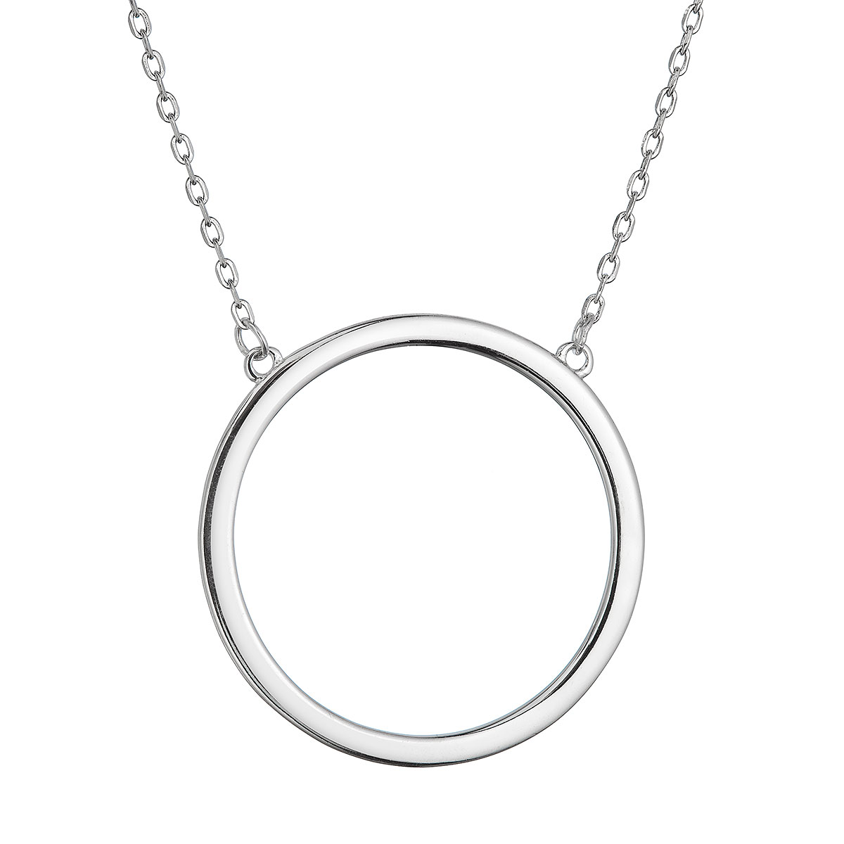 Evolution Group Stříbrný náhrdelník s kroužkem 62027