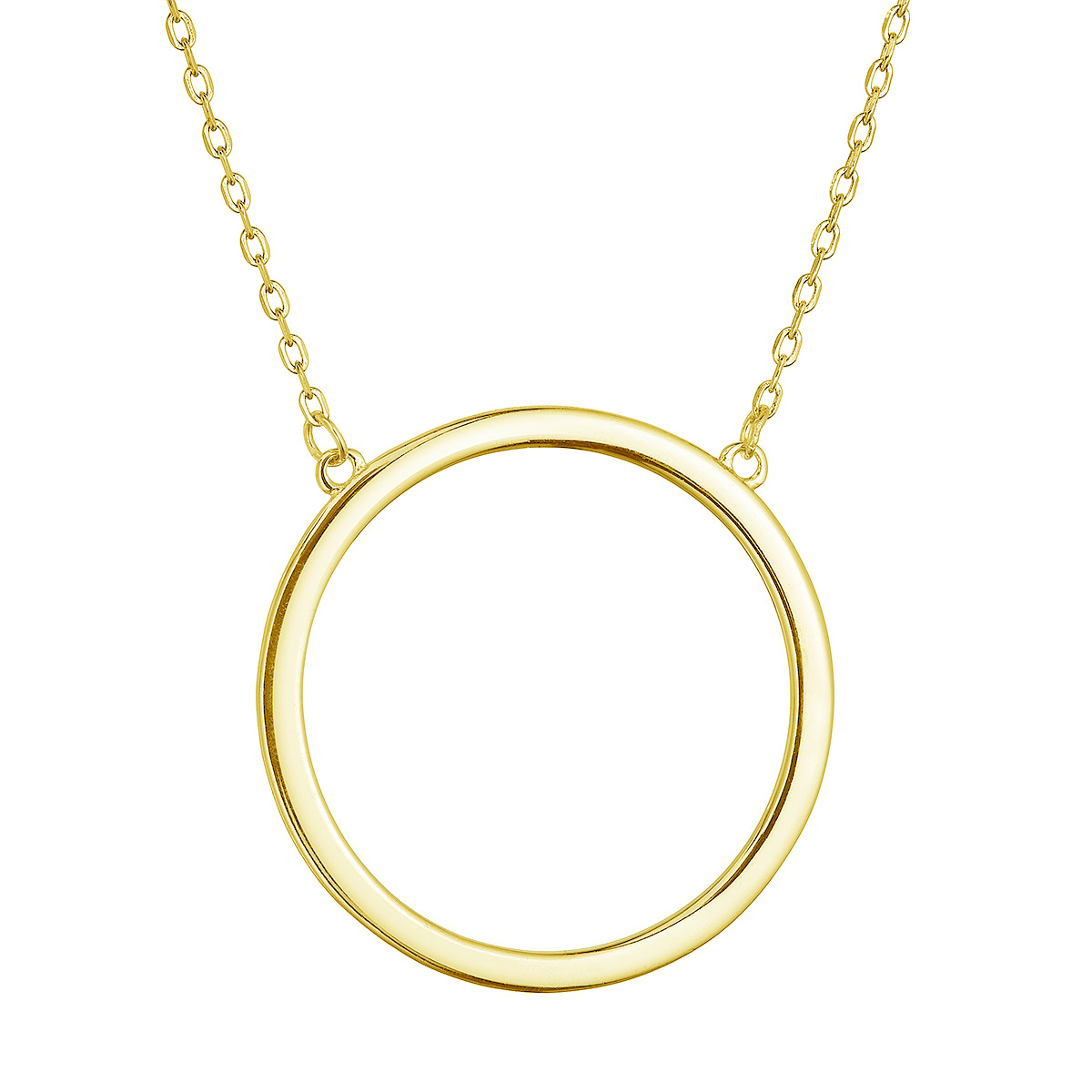 Evolution Group Pozlacený stříbrný náhrdelník s kroužkem 62027