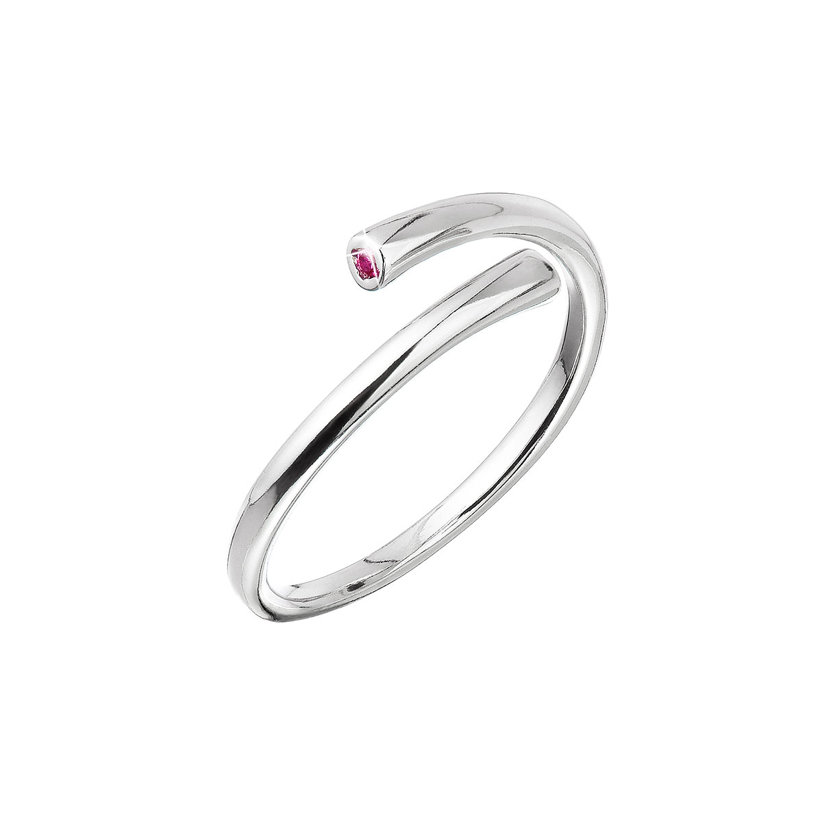 Evolution Group Stříbrný prsten s růžovým zirkonem 15010.3 UNI fuchsia