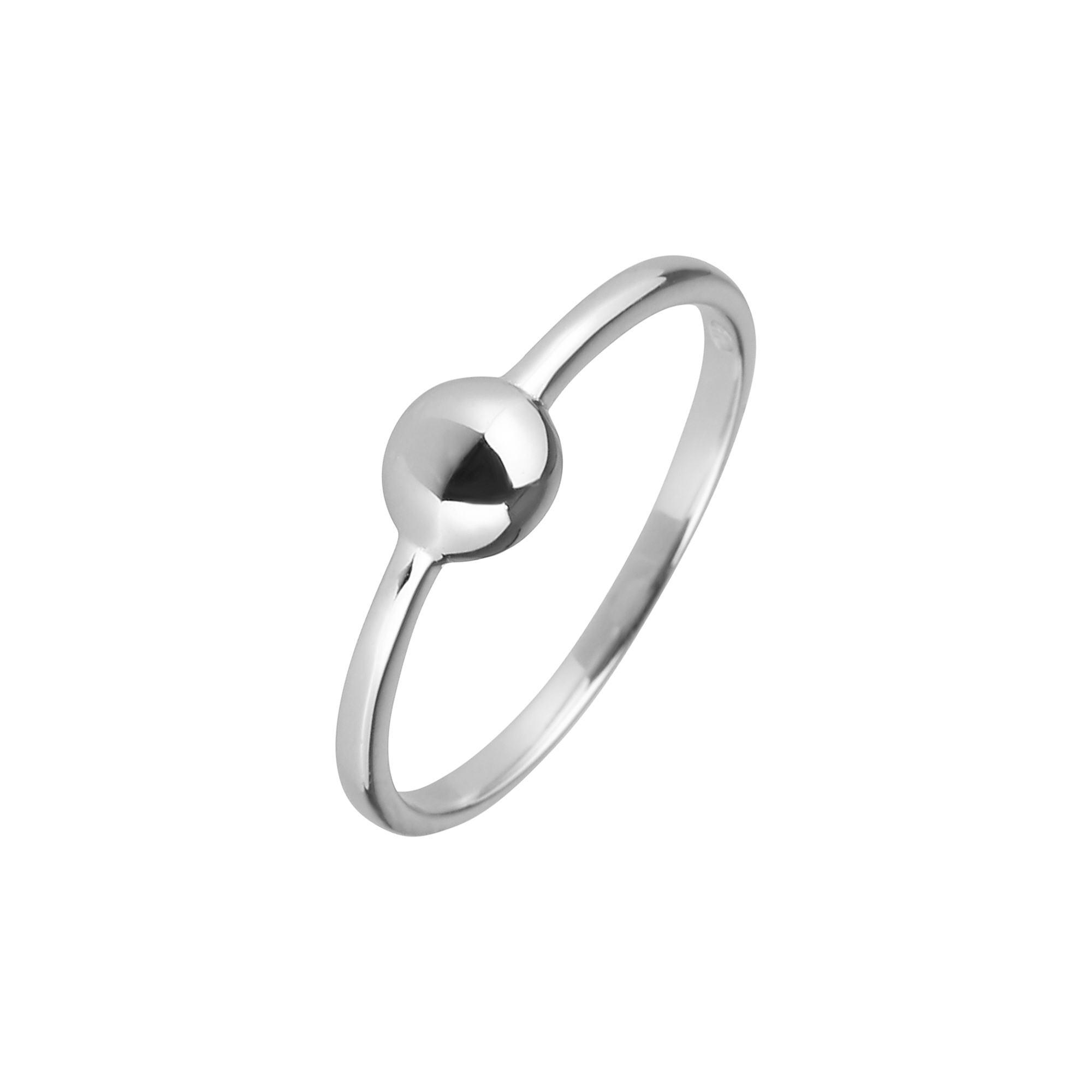 Stříbrný prsten s lesklou kulatou pecičkou 65007